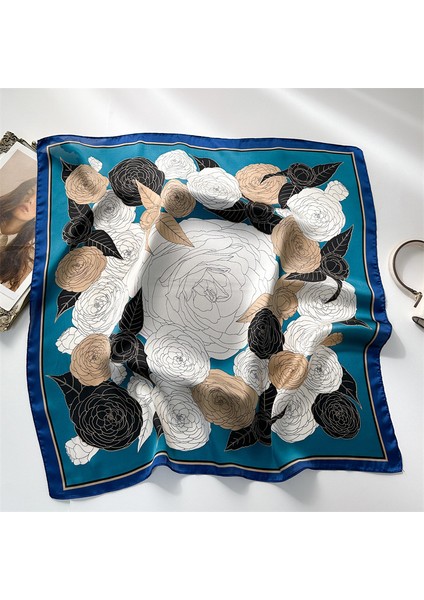 Çizgili Eşarp Ipek Eşarp 70CM Küçük Kare Kafa Bandı Saç Türbanı Kravat Çanta (Yurt Dışından)