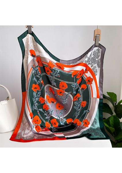Çizgili Eşarp Ipek Eşarp 70CM Küçük Kare Kafa Bandı Saç Türbanı Kravat Çanta (Yurt Dışından)