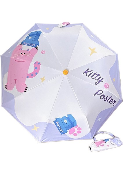 Sevimli Güneşli ve Yağmurlu Çift Kullanımlı Şemsiye Çocuk Öğrenciler Güneş Kremi Uv Şemsiye (Yurt Dışından)