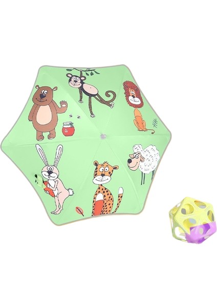 Karikatür Çocuk Anti-Delinme Şemsiye Anaokulu Yağmur ve Güneş Işığı Çift Kullanımlı Şemsiye Yansıtıcı Şerit Çocuk Uzun Saplı Şemsiye (Yurt Dışından)