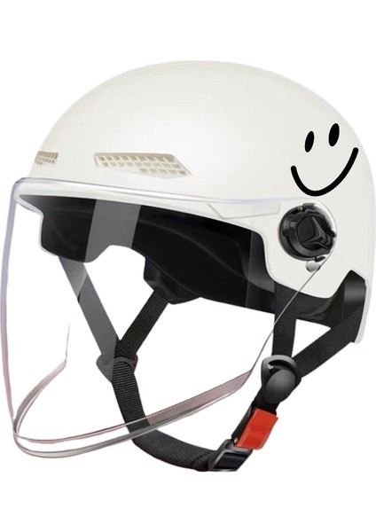Elektrikli Araba Motosiklet Kaskı Erkek ve Kadın Modelleri Yaz Uv Güvenlik Kapağı Nefes Alabilen Yarım Kask (Yurt Dışından)