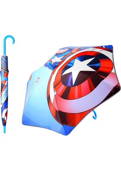 Çocuk Şemsiyesi Vinil Güneş Koruyucu Uzun Saplı Şemsiye Yansıtıcı Şerit Okul Şemsiyesi (Yurt Dışından)