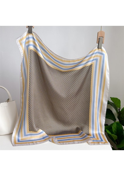 Çizgili Eşarp Ipek Eşarp 70CM Küçük Kare Kafa Bandı Saç Türbanı Kravat Çanta (Yurt Dışından)