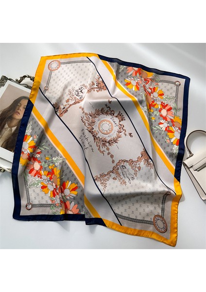 Çizgili Eşarp Ipek Eşarp 70CM Küçük Kare Kafa Bandı Saç Türbanı Kravat Çanta (Yurt Dışından)