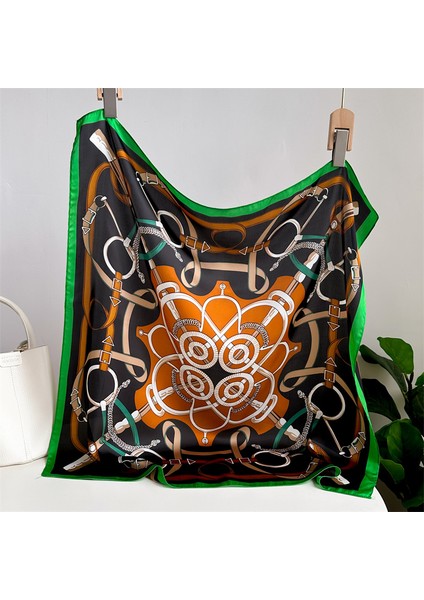Çizgili Eşarp Ipek Eşarp 70CM Küçük Kare Kafa Bandı Saç Türbanı Kravat Çanta (Yurt Dışından)