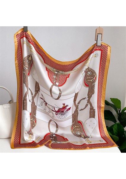 Çizgili Eşarp Ipek Eşarp 70CM Küçük Kare Kafa Bandı Saç Türbanı Kravat Çanta (Yurt Dışından)