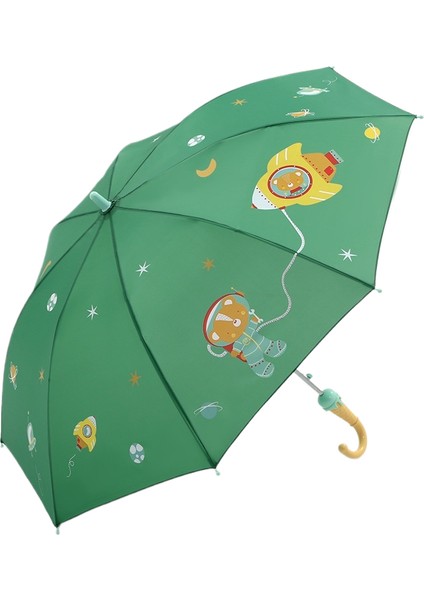Düz Saplı Şemsiye Yarı Otomatik Çocuk Ilkokul Öğrencileri Anaokulu Sevimli Yağmur ve Parlaklık Çift Kullanımlı Güneşlik Çocuk Şemsiyesi (Yurt Dışından)