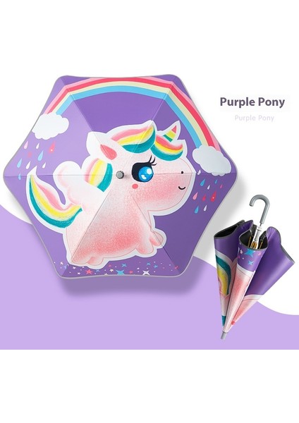 Çocuk Şemsiyesi Şemsiye Vinil Güneş Kremi Yağmur ve Güneşli Çift Kullanımlı Çizgi Film Şemsiyesi (Yurt Dışından)