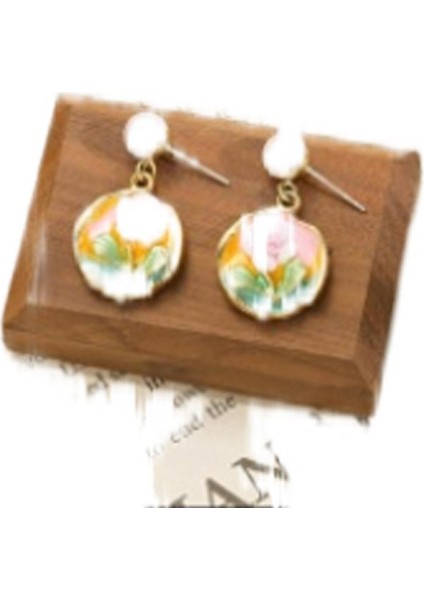 Fransız Monet Bahçesi Renkli Yağ Damlası Havadar Küpe (Yurt Dışından)