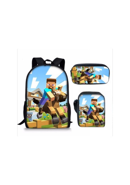 Öğrenci Okul Çantası Benim Dünyam Oyun Çevresi Sırt Çantası 3 Parça Set (Yurt Dışından)