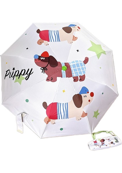 Sevimli Güneşli ve Yağmurlu Çift Kullanımlı Şemsiye Çocuk Öğrenciler Güneş Kremi Uv Şemsiye (Yurt Dışından)