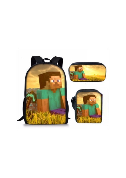 Öğrenci Okul Çantası Benim Dünyam Oyun Çevresi Sırt Çantası 3 Parça Set (Yurt Dışından)