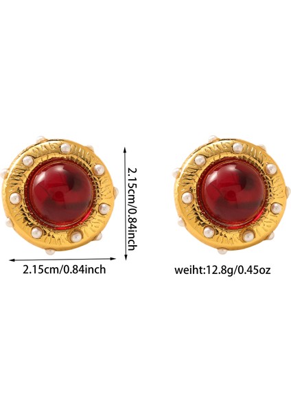 Antik Mizaçlı Inci Yuvarlak Küpe Atılı Mizaçlı Titanyum Çelik Küpe (Yurt Dışından)