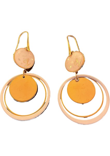 Metal Geometrik Daire Uzun Küpeler Niş Tasarım Moda Küpeler Mizaç Basit (Yurt Dışından)