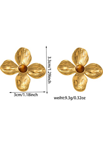 Fransız Retro Inci Petal Küpe Mizaç Kolye Takı Küpe Aksesuar (Yurt Dışından)