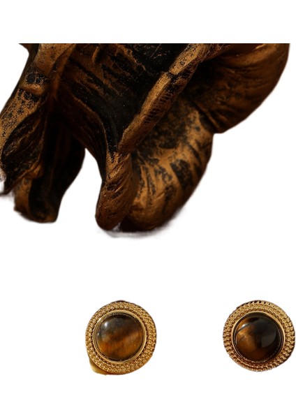 Fransız Vintage Küpeler Antika Titanyum Çelik Küpeler 18 Ayar Altın Küpeler (Yurt Dışından)