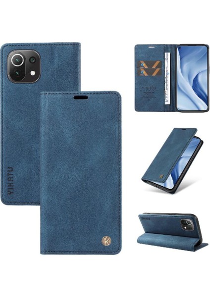 Xiaomi 11 Lite Premium Pu Deri Basit Cüzdan Kılıf Kart Yuvaları Destek Ayağı Manyetik Kapatma Darbeye Dayanıklı Kapak (Yurt Dışından) fırsatları