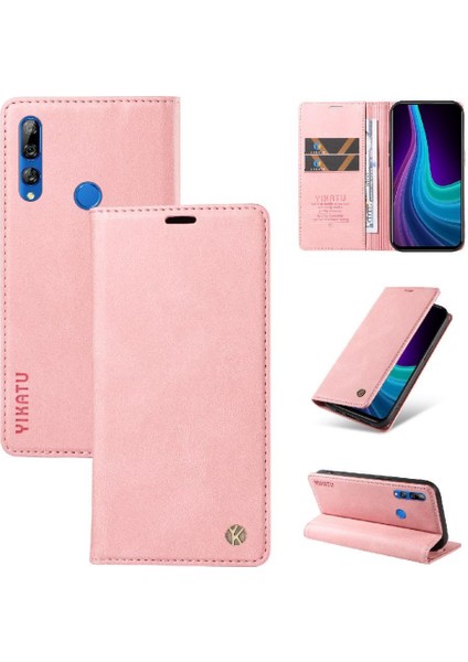 Huawei Y9 Prime 2019 Premium Pu Deri Basit Cüzdan Kılıf Kart Yuvaları Destek Ayağı Manyetik Kapatma Darbeye Dayanıklı Kapak (Yurt Dışından) indirimleri