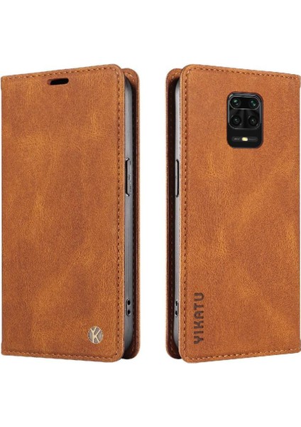 Xiaomi Redmi Note 9s Premium Pu Deri Basit Cüzdan Kılıf Kart Yuvaları Destek Ayağı Manyetik Kapatma Darbeye Dayanıklı Kapak (Yurt Dışından)