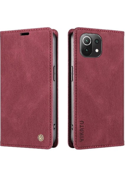 Xiaomi 11 Lite Premium Pu Deri Basit Cüzdan Kılıf Kart Yuvaları Destek Ayağı Manyetik Kapatma Darbeye Dayanıklı Kapak (Yurt Dışından) modelleri