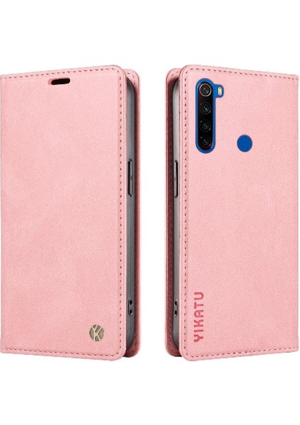 Xiaomi Redmi Note 8t Premium Pu Deri Basit Cüzdan Kılıf Kart Yuvaları Destek Ayağı Manyetik Kapatma Darbeye Dayanıklı Kapak (Yurt Dışından)