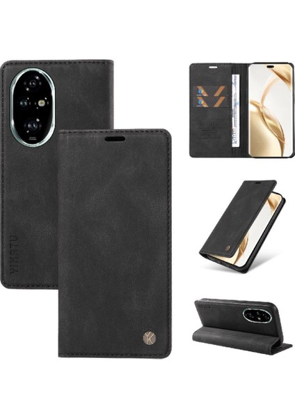 Honor 200 Pro Premium Pu Deri Basit Cüzdan Kılıf Kart Yuvaları Destek Ayağı Manyetik Kapatma Darbeye Dayanıklı Kapak (Yurt Dışından)