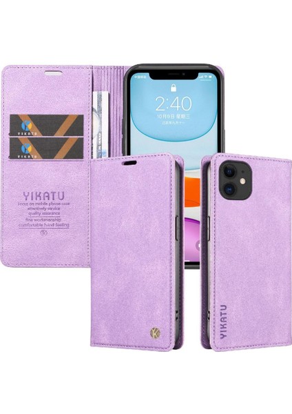 iPhone 11 Premium Pu Deri Basit Cüzdan Kılıf Kart Yuvaları Destek Ayağı Manyetik Kapatma Darbeye Dayanıklı Kapak (Yurt Dışından) fırsatları