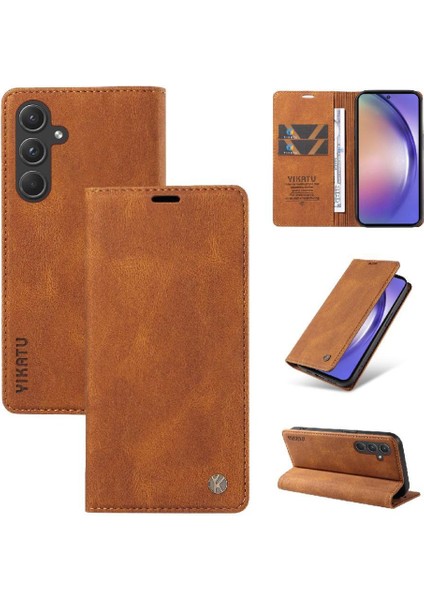 Samsung Galaxy A55 5g Premium Pu Deri Basit Cüzdan Kılıf Kart Yuvaları Destek Ayağı Manyetik Kapatma Darbeye Dayanıklı Kapak (Yurt Dışından) indirimleri