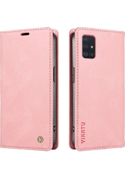 Samsung Galaxy A51 5g Premium Pu Deri Basit Cüzdan Kılıf Kart Yuvaları Destek Ayağı Manyetik Kapatma Darbeye Dayanıklı Kapak (Yurt Dışından)