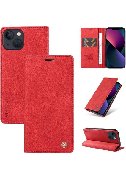 iPhone 15 Plus Premium Pu Deri Basit Cüzdan Kılıf Kart Yuvaları Destek Ayağı Manyetik Kapatma Darbeye Dayanıklı Kapak (Yurt Dışından) indirimleri