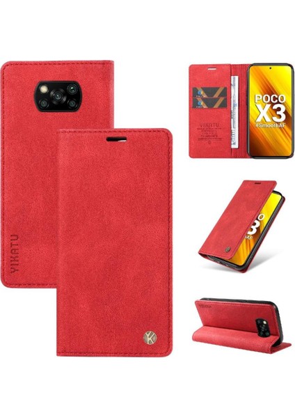 Xiaomi Poco X3 Pro Premium Pu Deri Basit Cüzdan Kılıf Kart Yuvaları Destek Ayağı Manyetik Kapatma Darbeye Dayanıklı Kapak (Yurt Dışından) indirimleri