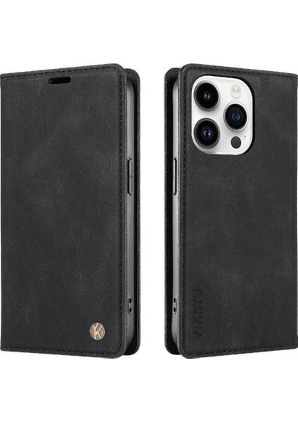 iPhone 15 Pro Premium Pu Deri Basit Cüzdan Kılıf Kart Yuvaları Destek Ayağı Manyetik Kapatma Darbeye Dayanıklı Kapak (Yurt Dışından) modelleri