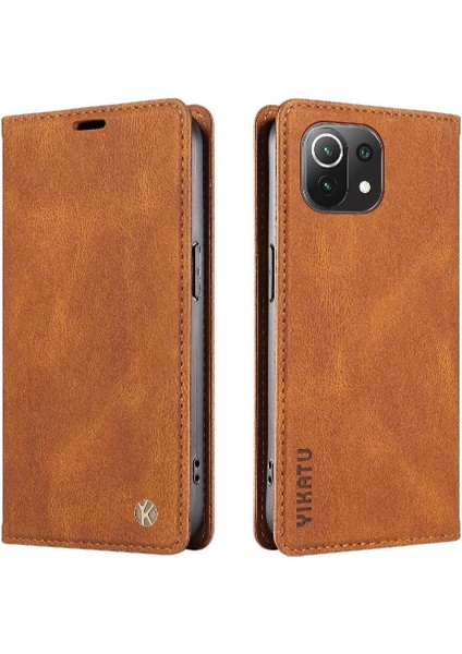 Xiaomi 11 Lite Premium Pu Deri Basit Cüzdan Kılıf Kart Yuvaları Destek Ayağı Manyetik Kapatma Darbeye Dayanıklı Kapak (Yurt Dışından) modelleri