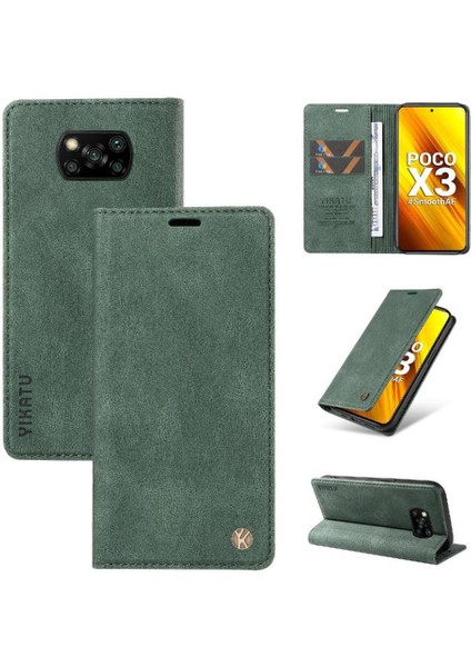 Xiaomi Poco X3 Pro Premium Pu Deri Basit Cüzdan Kılıf Kart Yuvaları Destek Ayağı Manyetik Kapatma Darbeye Dayanıklı Kapak (Yurt Dışından) indirimleri