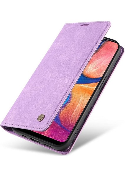 Samsung Galaxy A30 Premium Pu Deri Basit Cüzdan Kılıf Kart Yuvaları Destek Ayağı Manyetik Kapatma Darbeye Dayanıklı Kapak (Yurt Dışından)