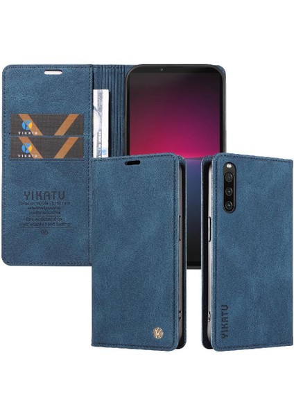 Sony Xperia 10 Iv Premium Pu Deri Basit Cüzdan Kılıf Kart Yuvaları Destek Ayağı Manyetik Kapatma Darbeye Dayanıklı Kapak (Yurt Dışından)