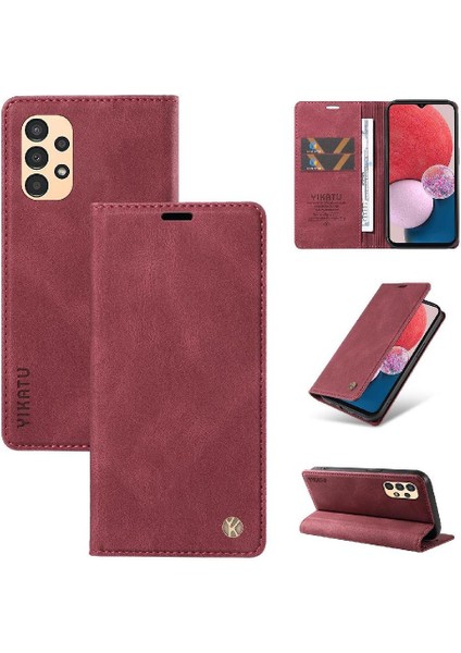 Samsung Galaxy M23 5g Premium Pu Deri Basit Cüzdan Kılıf Kart Yuvaları Destek Ayağı Manyetik Kapatma Darbeye Dayanıklı Kapak (Yurt Dışından) fırsatları