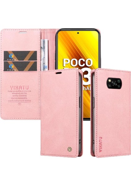 Xiaomi Poco X3 Pro Premium Pu Deri Basit Cüzdan Kılıf Kart Yuvaları Destek Ayağı Manyetik Kapatma Darbeye Dayanıklı Kapak (Yurt Dışından) indirimleri