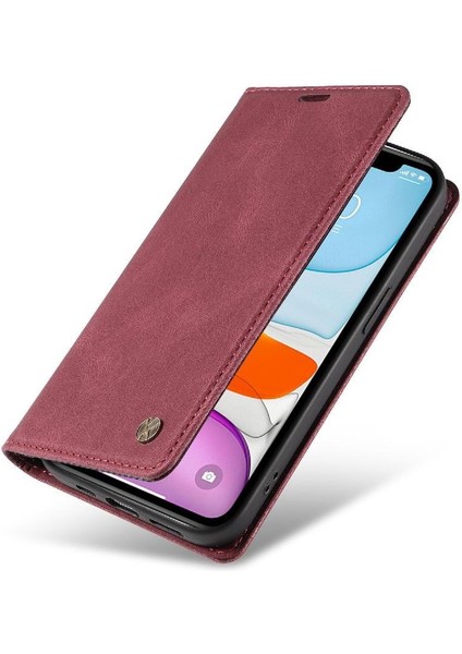 iPhone 11 Premium Pu Deri Basit Cüzdan Kılıf Kart Yuvaları Destek Ayağı Manyetik Kapatma Darbeye Dayanıklı Kapak (Yurt Dışından) modelleri