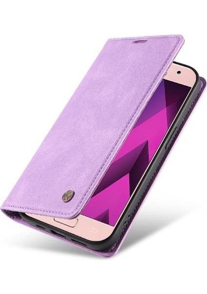 Samsung Galaxy A3 2017 Premium Pu Deri Basit Cüzdan Kılıf Kart Yuvaları Destek Ayağı Manyetik Kapatma Darbeye Dayanıklı Kapak (Yurt Dışından)