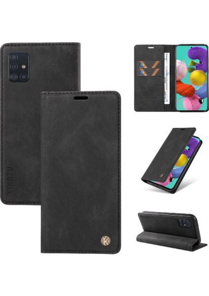 Samsung Galaxy A51 5g Premium Pu Deri Basit Cüzdan Kılıf Kart Yuvaları Destek Ayağı Manyetik Kapatma Darbeye Dayanıklı Kapak (Yurt Dışından) indirimleri