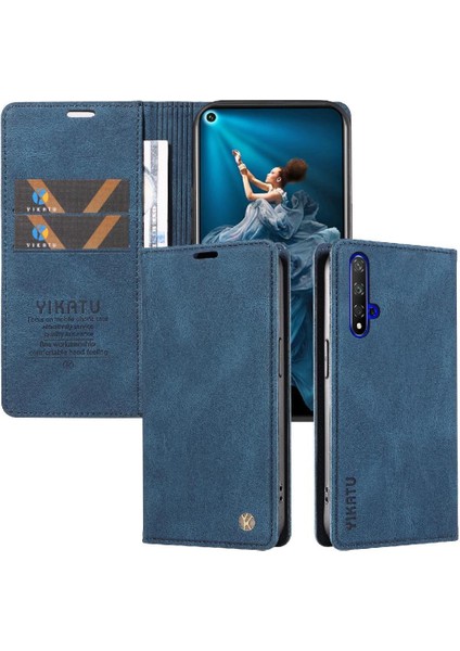 Honor 20 Pro Premium Pu Deri Basit Cüzdan Kılıf Kart Yuvaları Destek Ayağı Manyetik Kapatma Darbeye Dayanıklı Kapak (Yurt Dışından)
