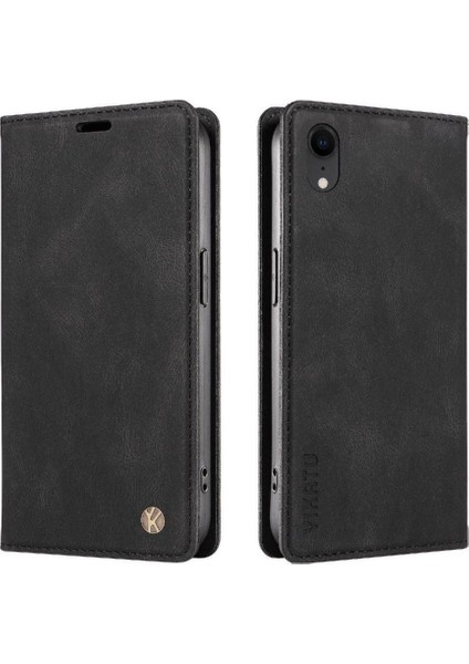 iPhone Xr Premium Pu Deri Basit Cüzdan Kılıf Kart Yuvaları Destek Ayağı Manyetik Kapatma Darbeye Dayanıklı Kapak (Yurt Dışından) modelleri