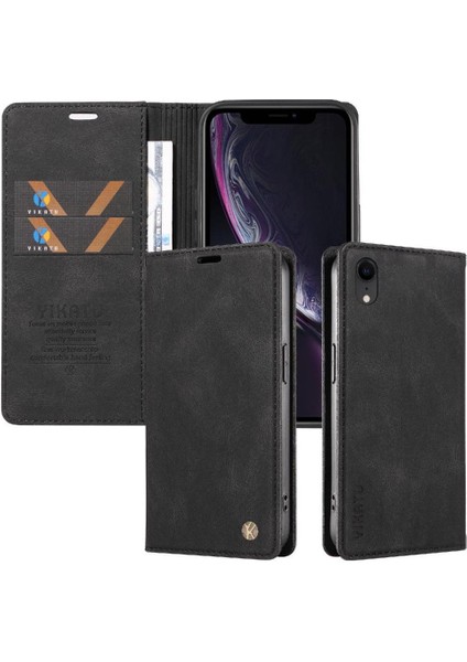 iPhone Xr Premium Pu Deri Basit Cüzdan Kılıf Kart Yuvaları Destek Ayağı Manyetik Kapatma Darbeye Dayanıklı Kapak (Yurt Dışından) indirimleri