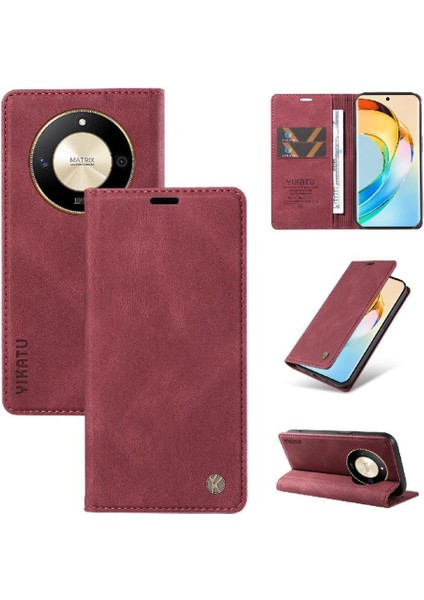 Honor X9B Premium Pu Deri Basit Cüzdan Kılıf Kart Yuvaları Destek Ayağı Manyetik Kapatma Darbeye Dayanıklı Kapak (Yurt Dışından) indirimleri