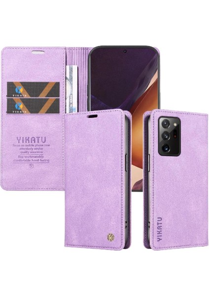 Samsung Galaxy Note 20 Ultra Premium Pu Deri Basit Cüzdan Kılıf Kart Yuvaları Destek Ayağı Manyetik Kapatma Darbeye Dayanıklı Kapak (Yurt Dışından) fırsatları