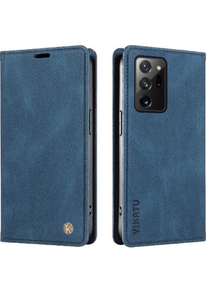 Samsung Galaxy Note 20 Ultra Premium Pu Deri Basit Cüzdan Kılıf Kart Yuvaları Destek Ayağı Manyetik Kapatma Darbeye Dayanıklı Kapak (Yurt Dışından)