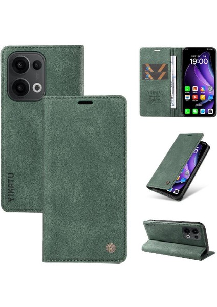 Oppo Reno 13 5g Premium Pu Deri Basit Cüzdan Kılıf Kart Yuvaları Destek Ayağı Manyetik Kapatma Darbeye Dayanıklı Kapak (Yurt Dışından)