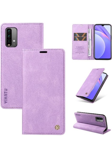 Xiaomi Redmi Note 9 4g Premium Pu Deri Basit Cüzdan Kılıf Kart Yuvaları Destek Ayağı Manyetik Kapatma Darbeye Dayanıklı Kapak (Yurt Dışından)
