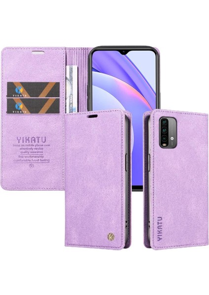 Xiaomi Redmi Note 9 4g Premium Pu Deri Basit Cüzdan Kılıf Kart Yuvaları Destek Ayağı Manyetik Kapatma Darbeye Dayanıklı Kapak (Yurt Dışından)